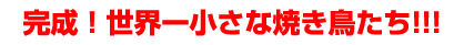 完成!世界一小さな焼き鳥たち!!!